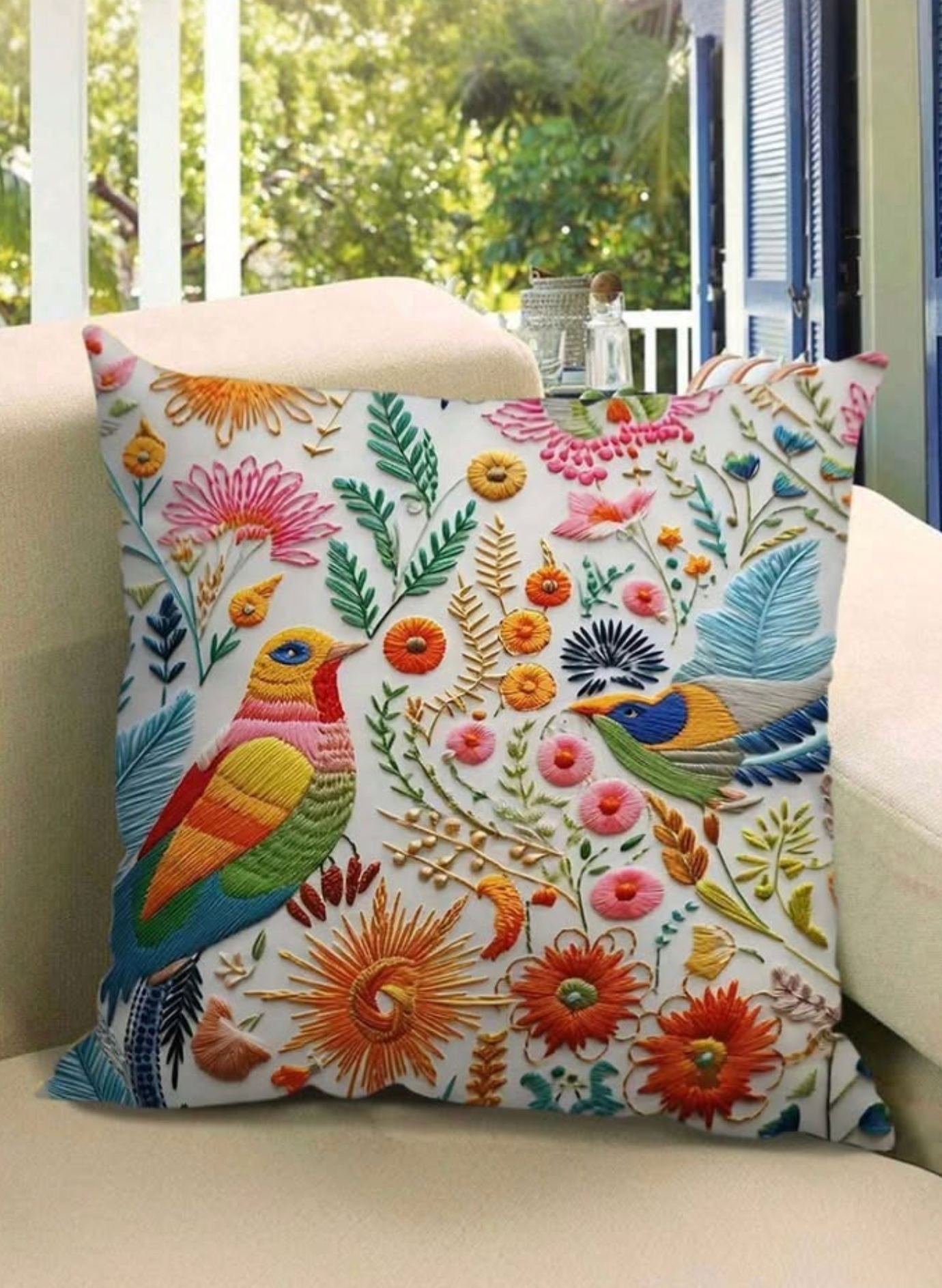 ๐ผ New Lovely 2-Pieces Bohemian Floral Bird Print Pillowcase Cover