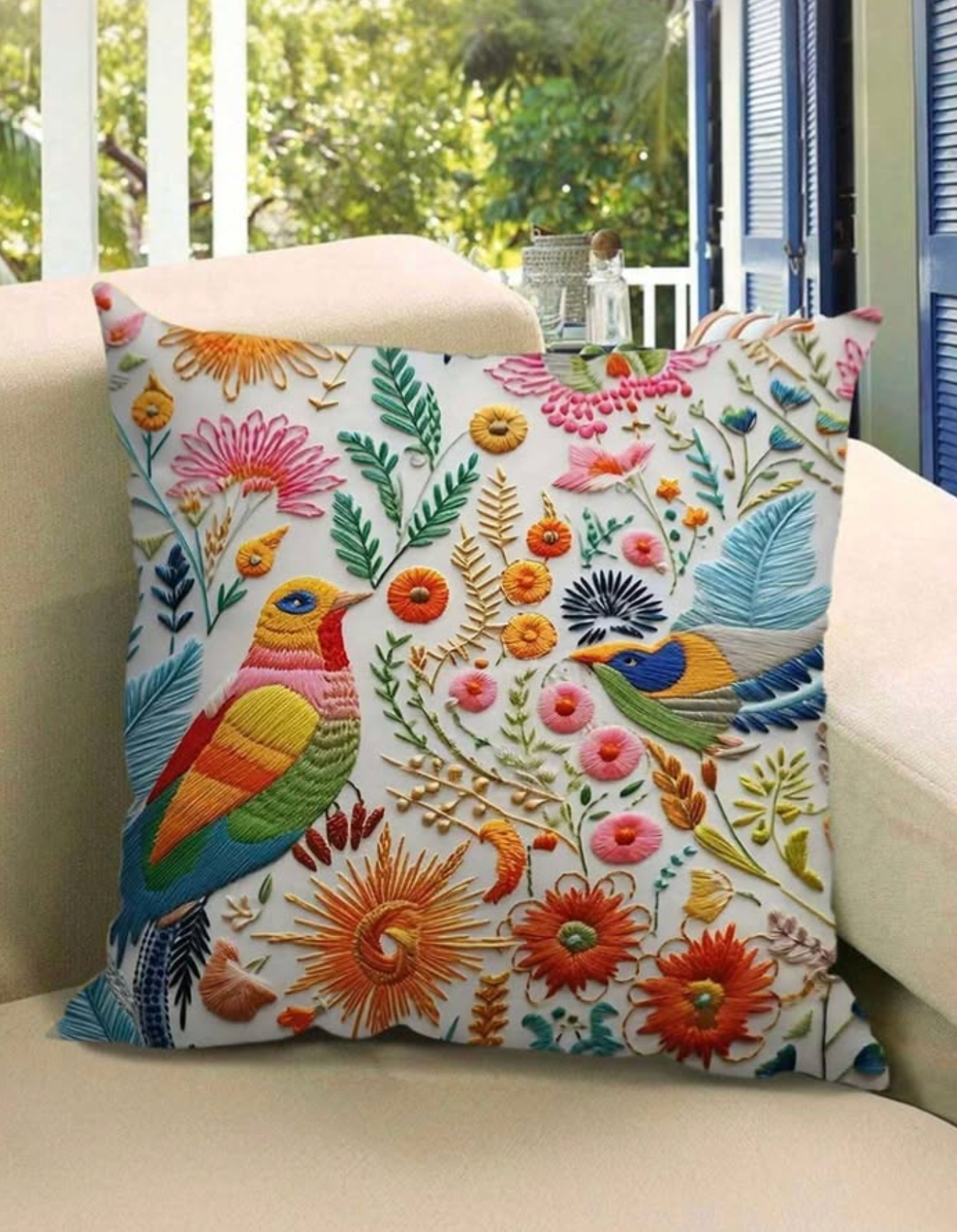 ๐ผ New Lovely 2-Pieces Bohemian Floral Bird Print Pillowcase Cover